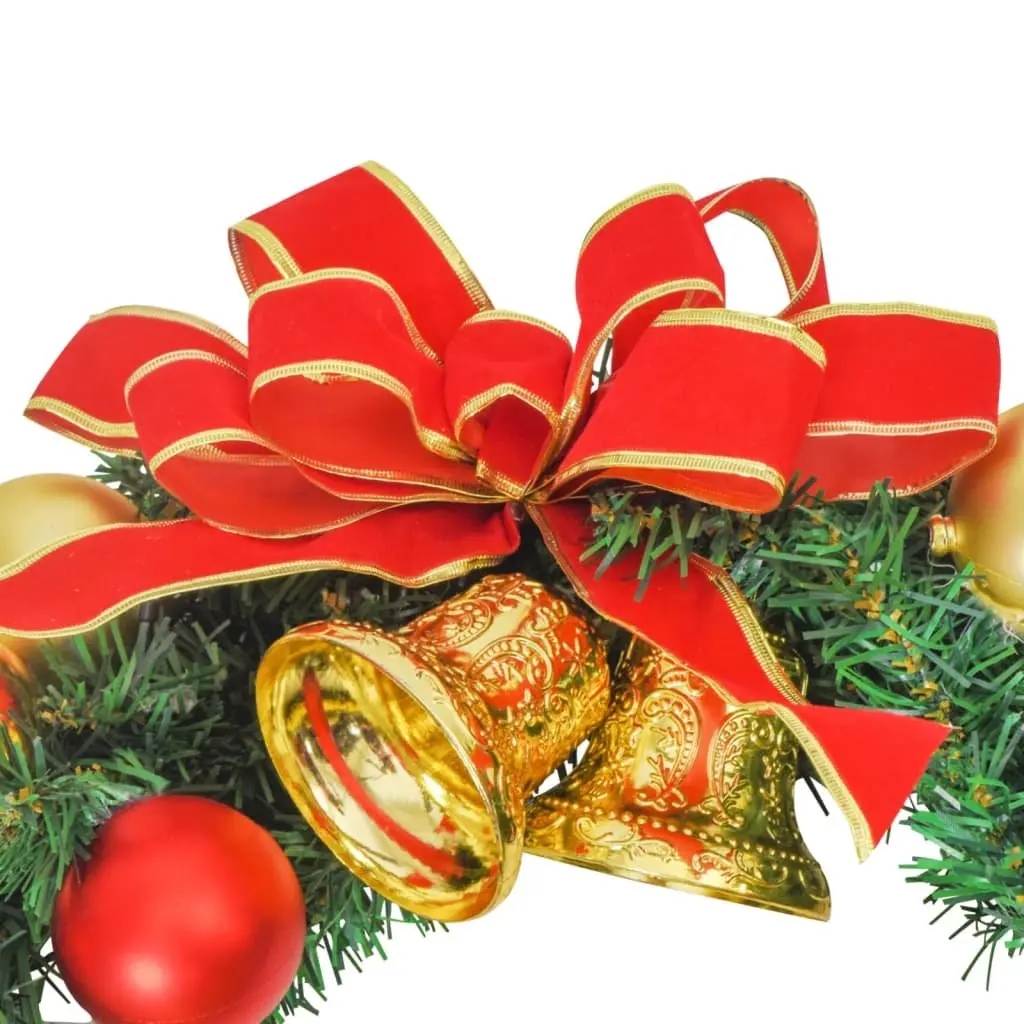 Christmas Wreath Holiday Home Decoration 30cm Green with 15 LED Lights