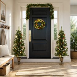 4 Piece Christmas Door Decoration Set: Dimensions & Features