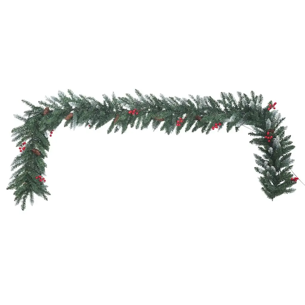 4 Piece Christmas Door Decoration Set with LED Lights Wreath Garland Trees