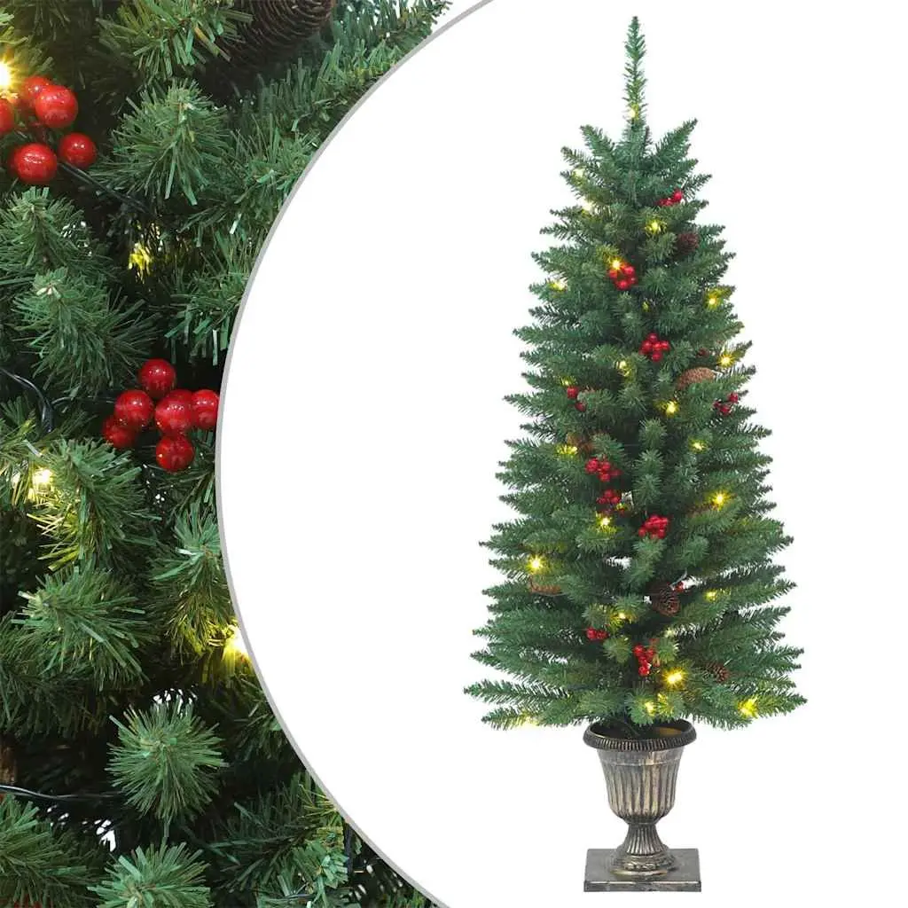 Artificial Christmas Trees 120cm Green for Home Decoration 2 Piece LED Lighted