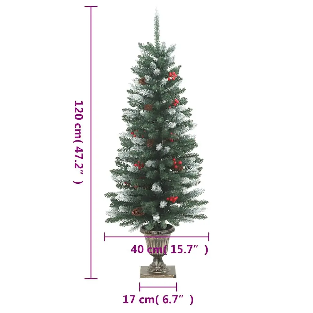 Artificial Christmas Tree Entryway 120cm Green with 100 LEDs and 8 Lighting Modes