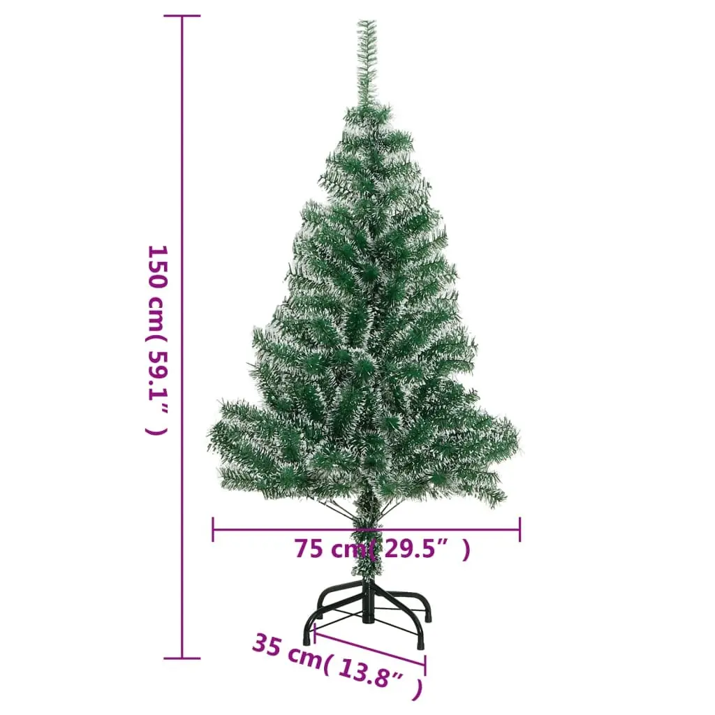 150cm Green Flocked Snow Artificial Tree