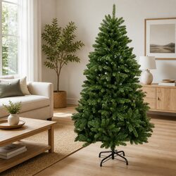 180cm Artificial Christmas Tree - Green PVC, Metal Stand