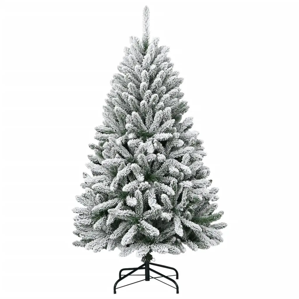 Artificial Christmas Tree for Holiday Decoration 150 cm Flocked Snow White