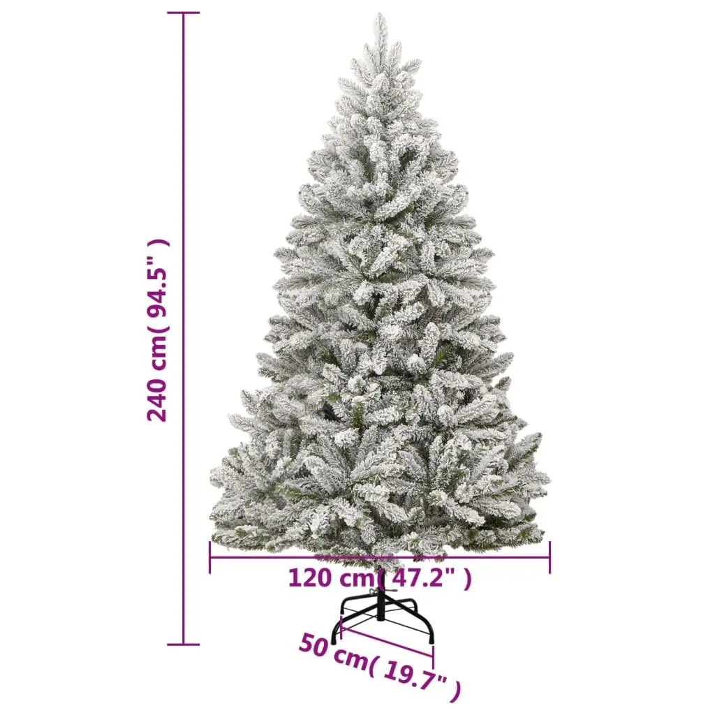 Artificial Christmas Tree for Home 240cm White Flocked Snow PVC Tips