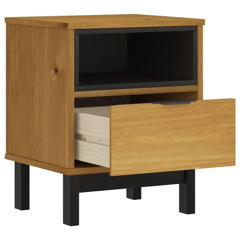 Bedside Cabinet Brown 40x35x50 cm Solid Pine Wood Nightstand Bedroom Storage