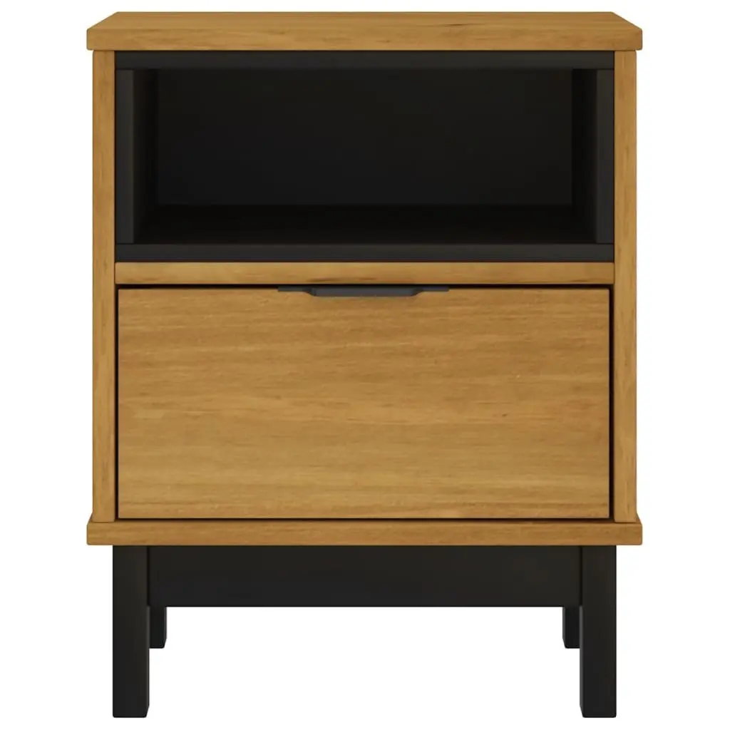 Bedside Cabinet Brown 40x35x50 cm Solid Pine Wood Nightstand Bedroom Storage