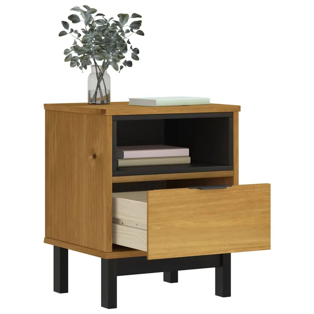 Bedside Cabinet Brown 40x35x50 cm Solid Pine Wood Nightstand Bedroom Storage