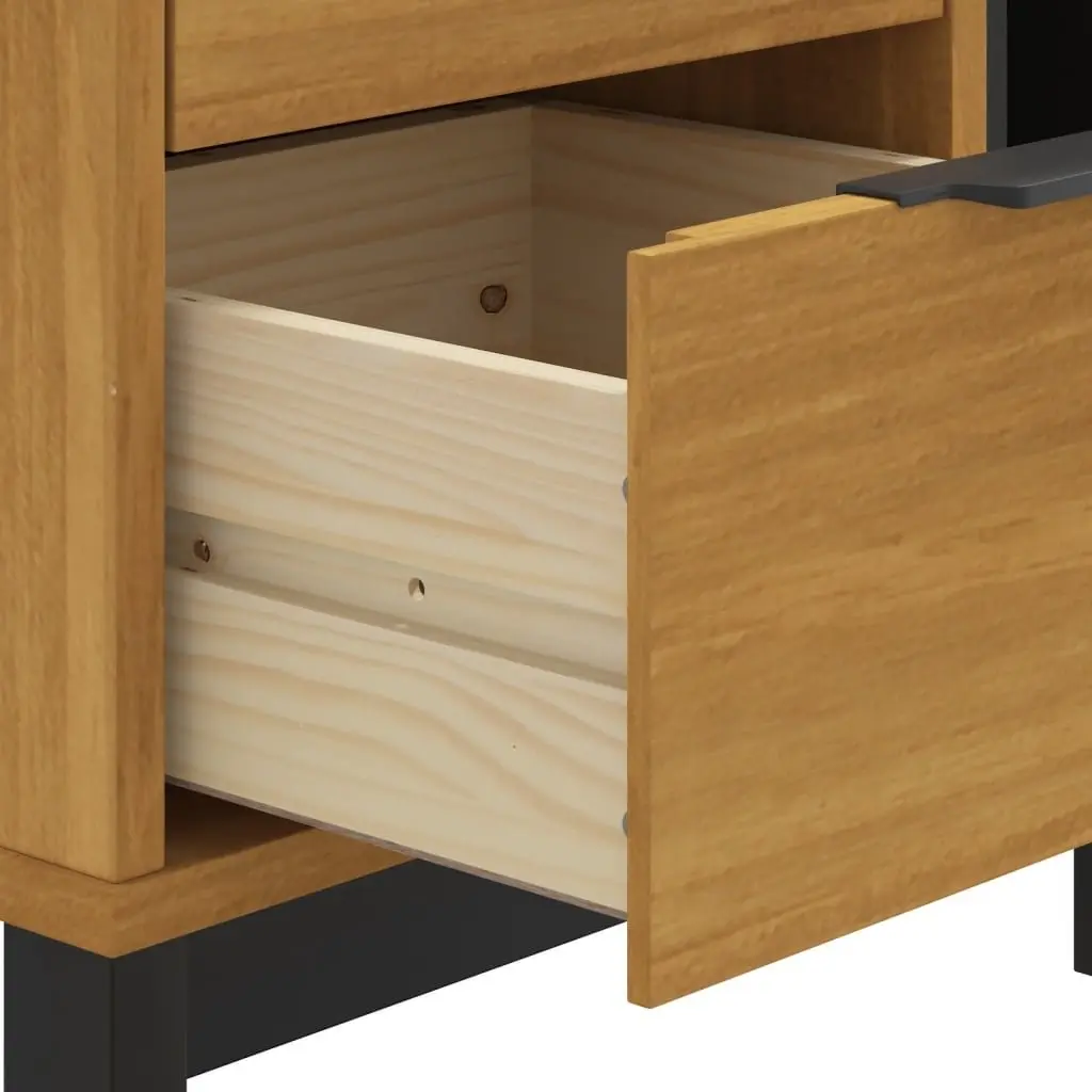 Bedside Cabinet with Drawers Storage Nightstand Bedroom Solid Wood Table Brown