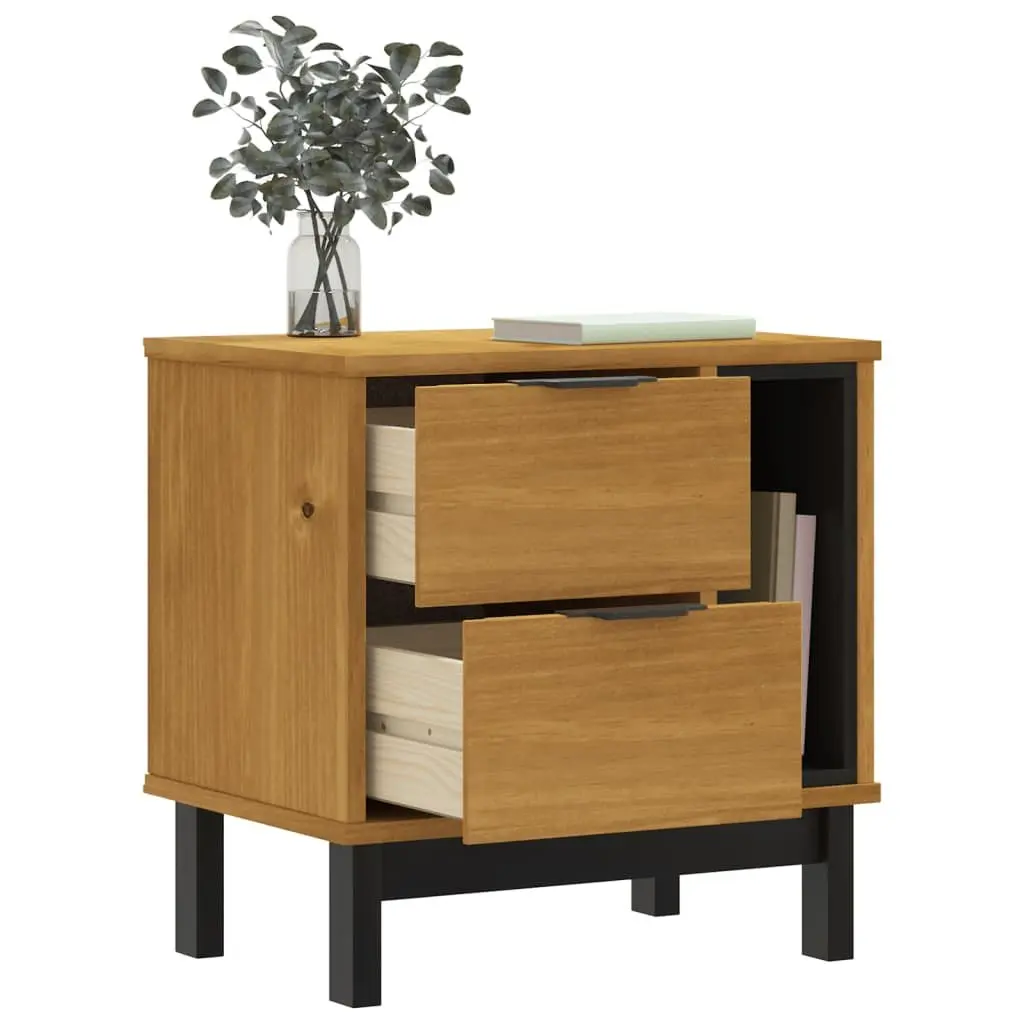 Bedside Cabinet with Drawers Storage Nightstand Bedroom Solid Wood Table Brown