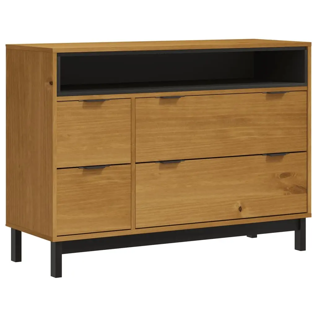 Drawer Cabinet Storage Organizer for Home Brown Wooden 4 Drawer