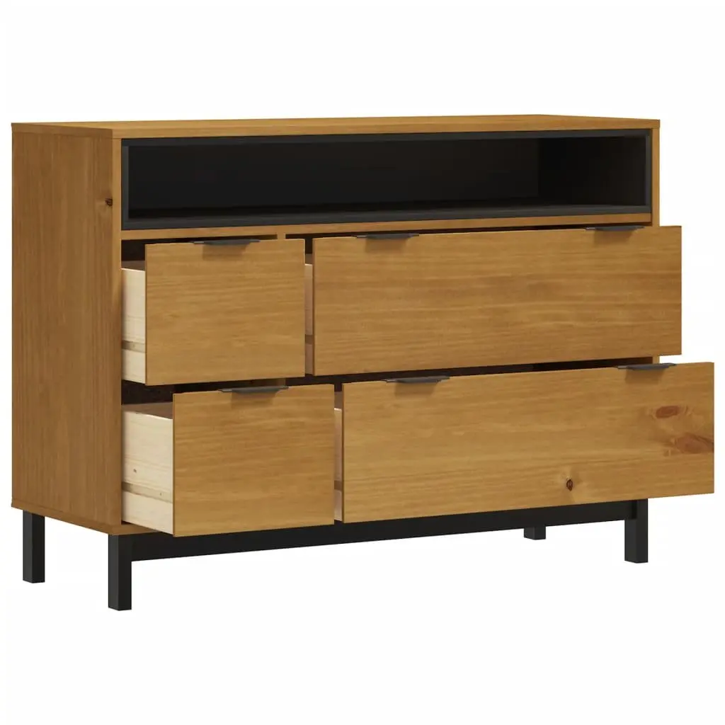 Drawer Cabinet Storage Organizer for Home Brown Wooden 4 Drawer