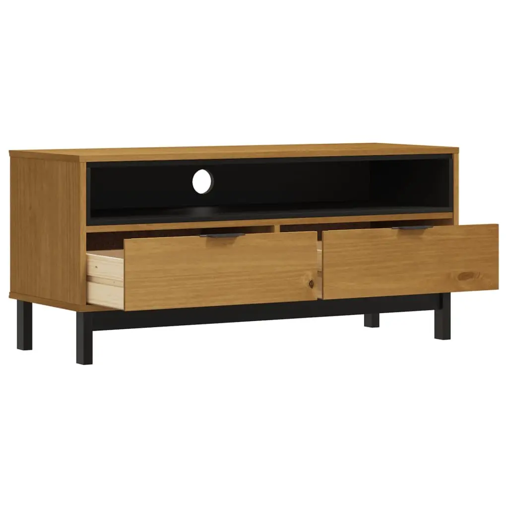 TV Cabinet 110x40x50cm Solid Pine Wood Storage Unit Brown Living Room Media