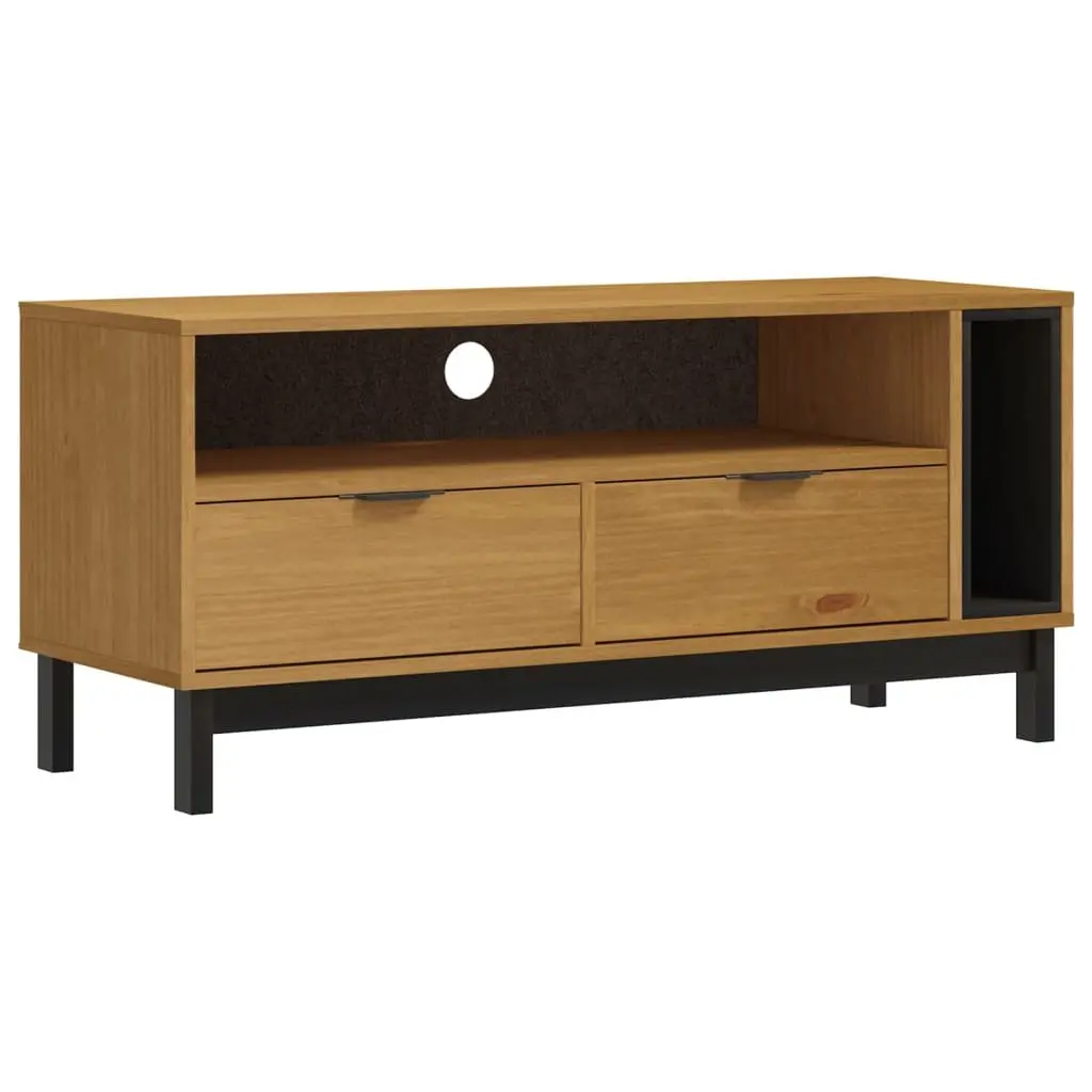 TV Cabinet for Living Room 110x40x50 cm Solid Pine Wood Media Unit Brown