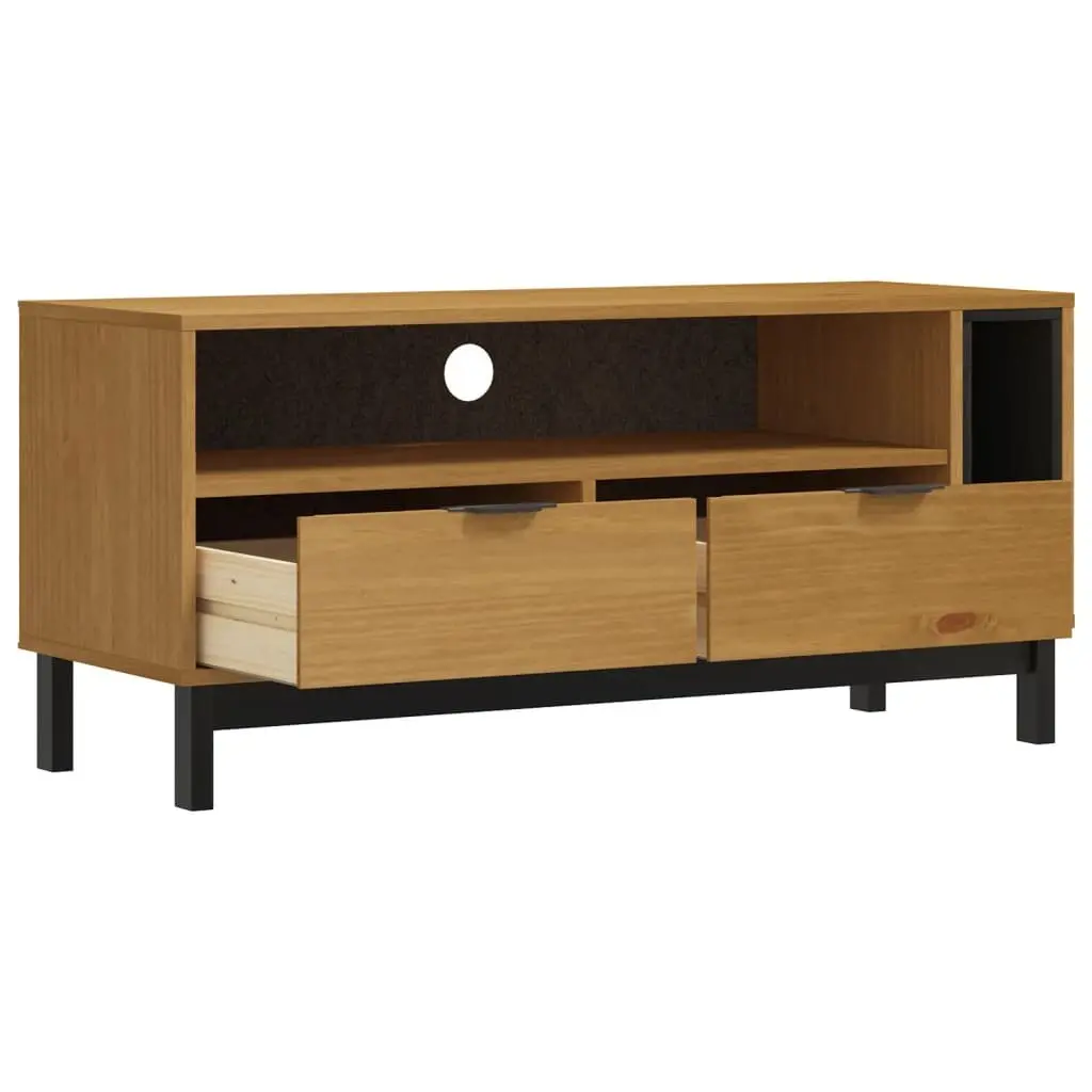 TV Cabinet for Living Room 110x40x50 cm Solid Pine Wood Media Unit Brown
