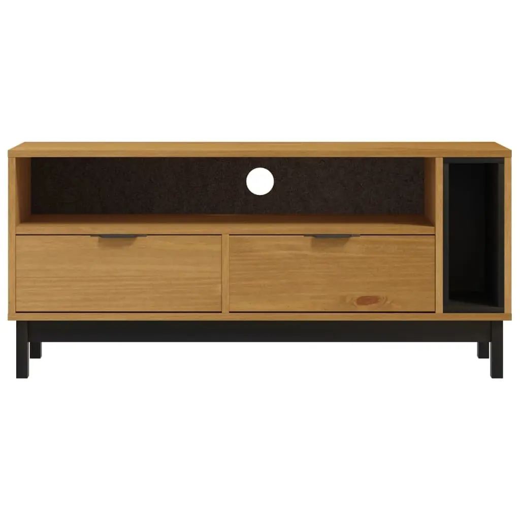 TV Cabinet for Living Room 110x40x50 cm Solid Pine Wood Media Unit Brown