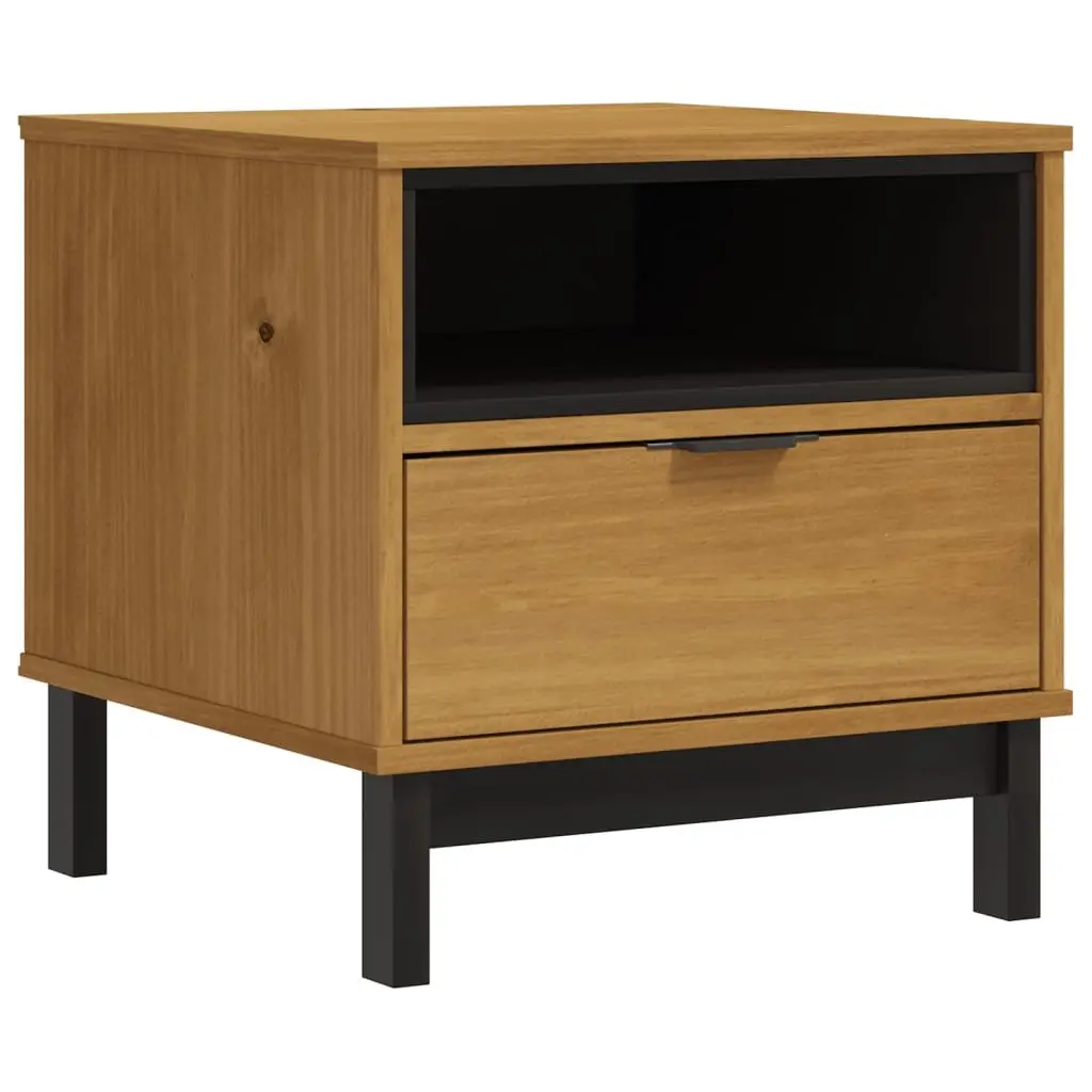 50x50x50 cm Solid Wood Side Table with Storage