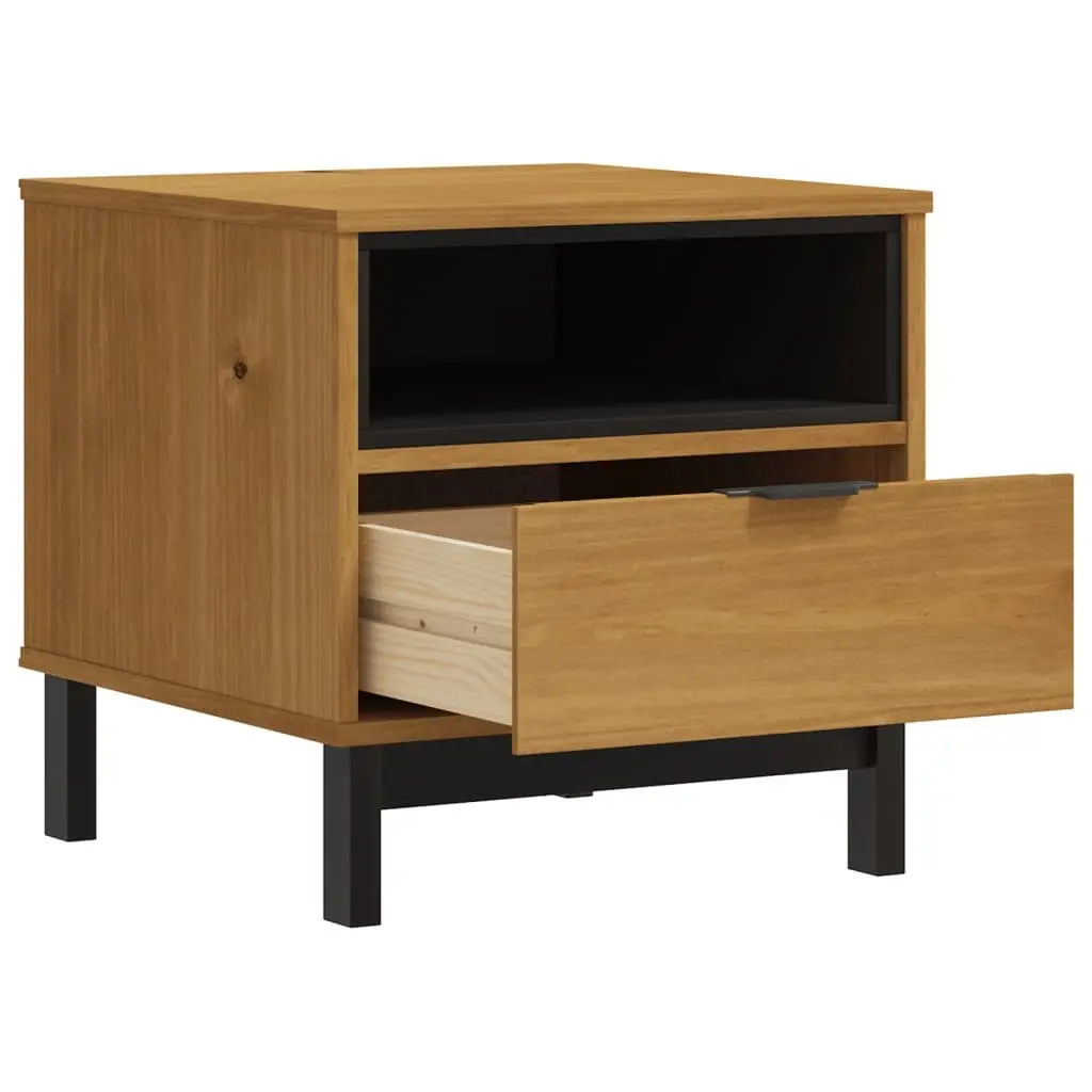 50x50x50 cm Solid Wood Side Table with Storage