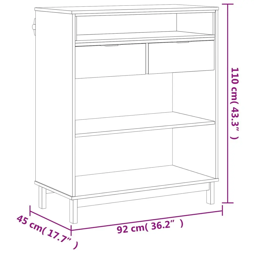 Bar Table 92x45x110cm Solid Pine Wood Kitchen Dining Room Furniture Brown