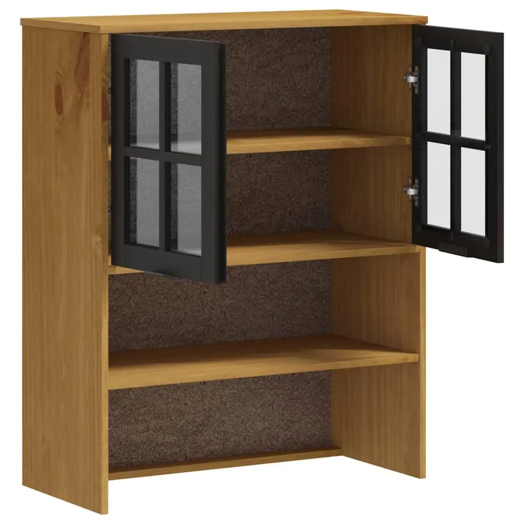 Wooden Highboard Top Cabinet Storage Shelves Living Room Furniture Brown Pine