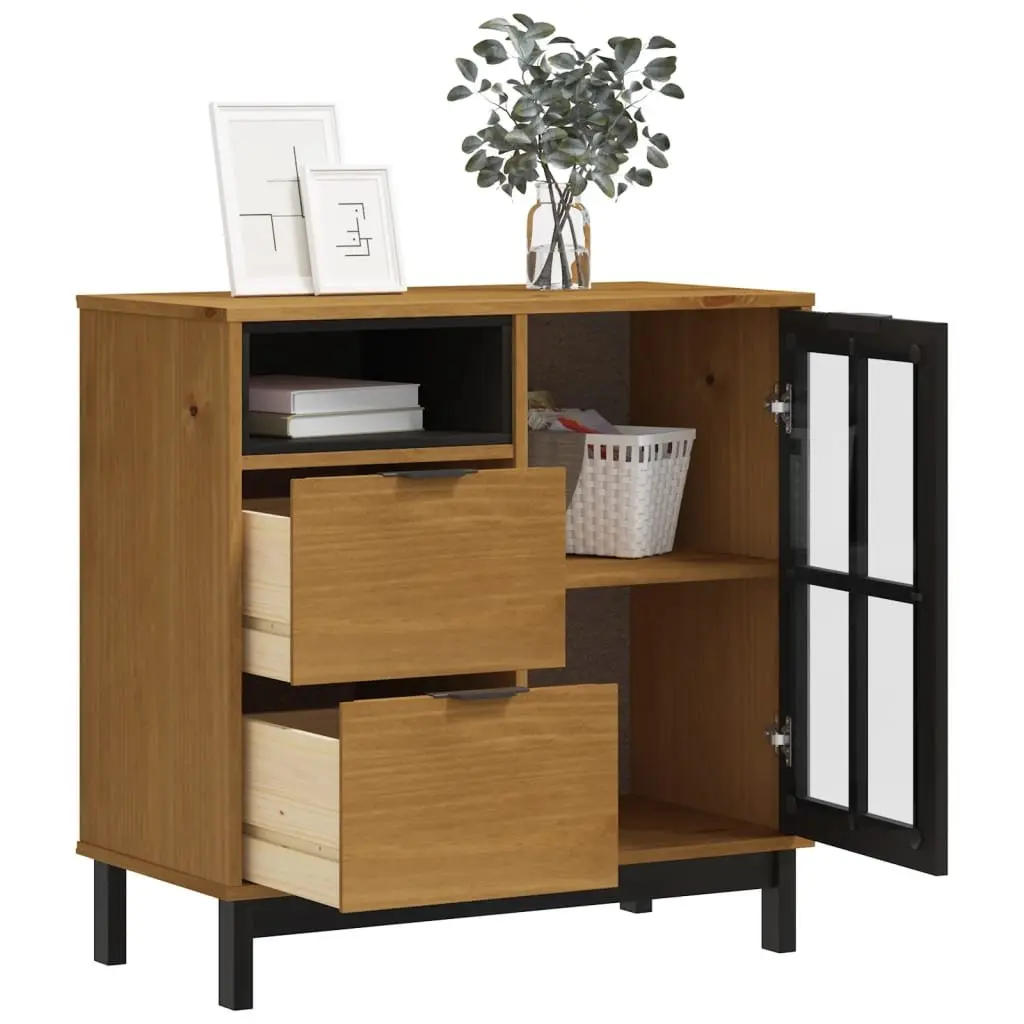 80x40x80cm Solid Pine Wood Sideboard Storage Cabinet