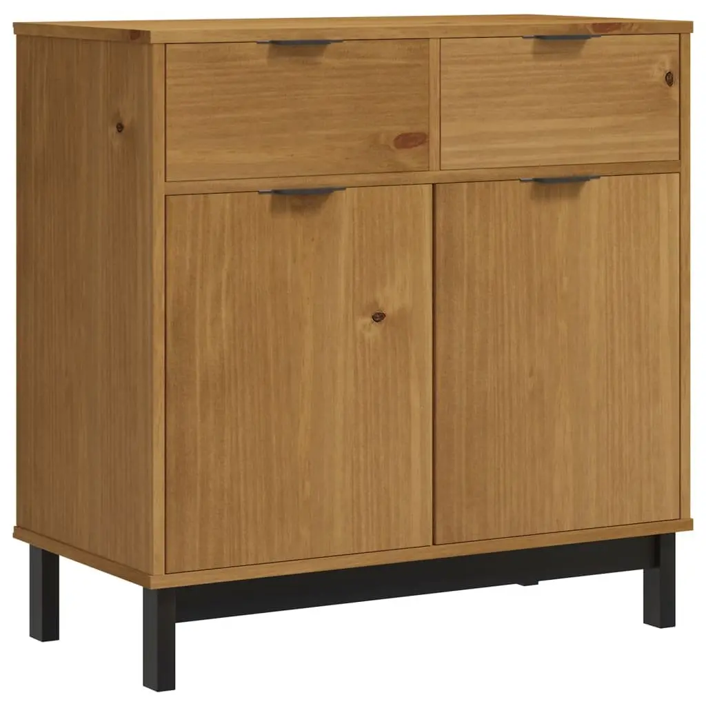 Wooden Sideboard Storage Cabinet for Living Room 80cm W x 40cm D x 80cm H Brown Pine Furniture Display Cupboard