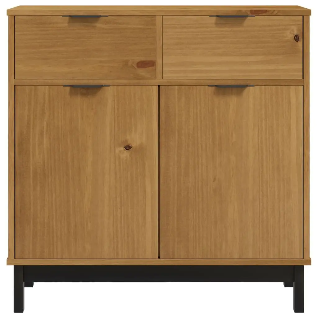 Wooden Sideboard Storage Cabinet for Living Room 80cm W x 40cm D x 80cm H Brown Pine Furniture Display Cupboard