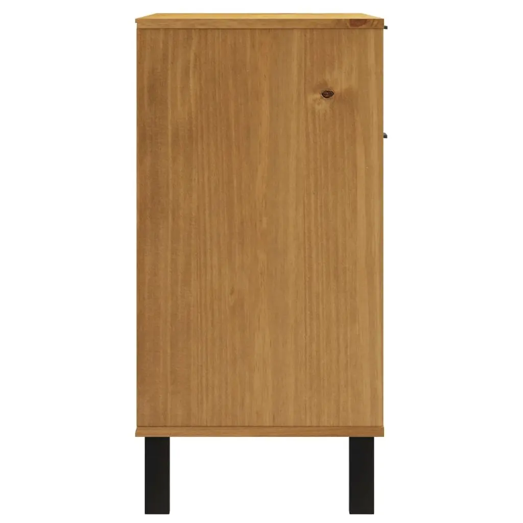 Wooden Sideboard Storage Cabinet for Living Room 80cm W x 40cm D x 80cm H Brown Pine Furniture Display Cupboard