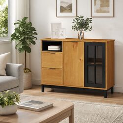 Solid Pine Wood Sideboard Dimensions and Materials