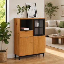 Specifications for Brown Wooden Highboard Storage Unit