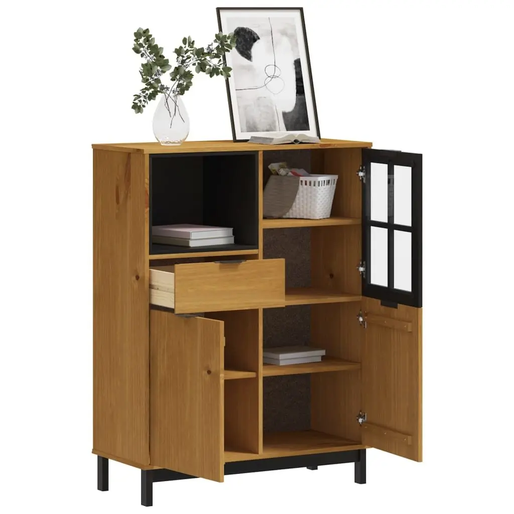 Wooden Highboard Storage Cabinet for Home 92cm W x 40cm D x 122.5cm H