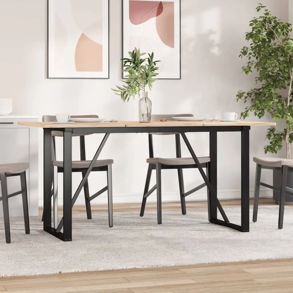 Steel O-Frame Dining Table Legs for Home Use 120x60x73cm Black