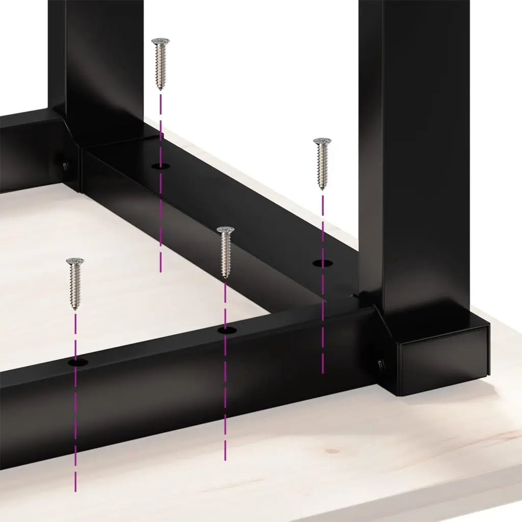 Dining Table Legs O-Frame 140x60x73 cm Steel Black Industrial Design Support