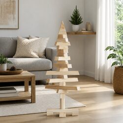 60cm Wooden Christmas Tree – Pine Wood Construction