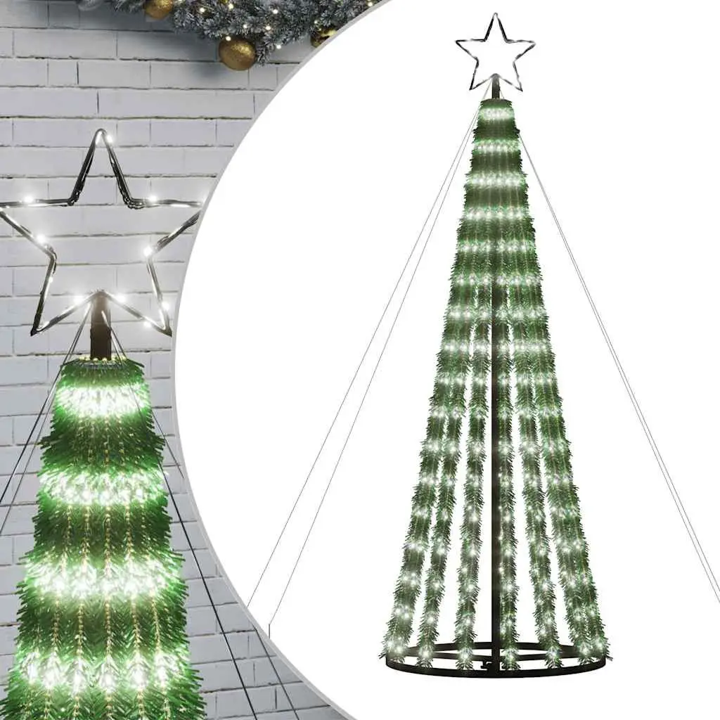 LED Christmas Tree Indoor Outdoor 180cm Pre-Lit Cool White 275 LEDs