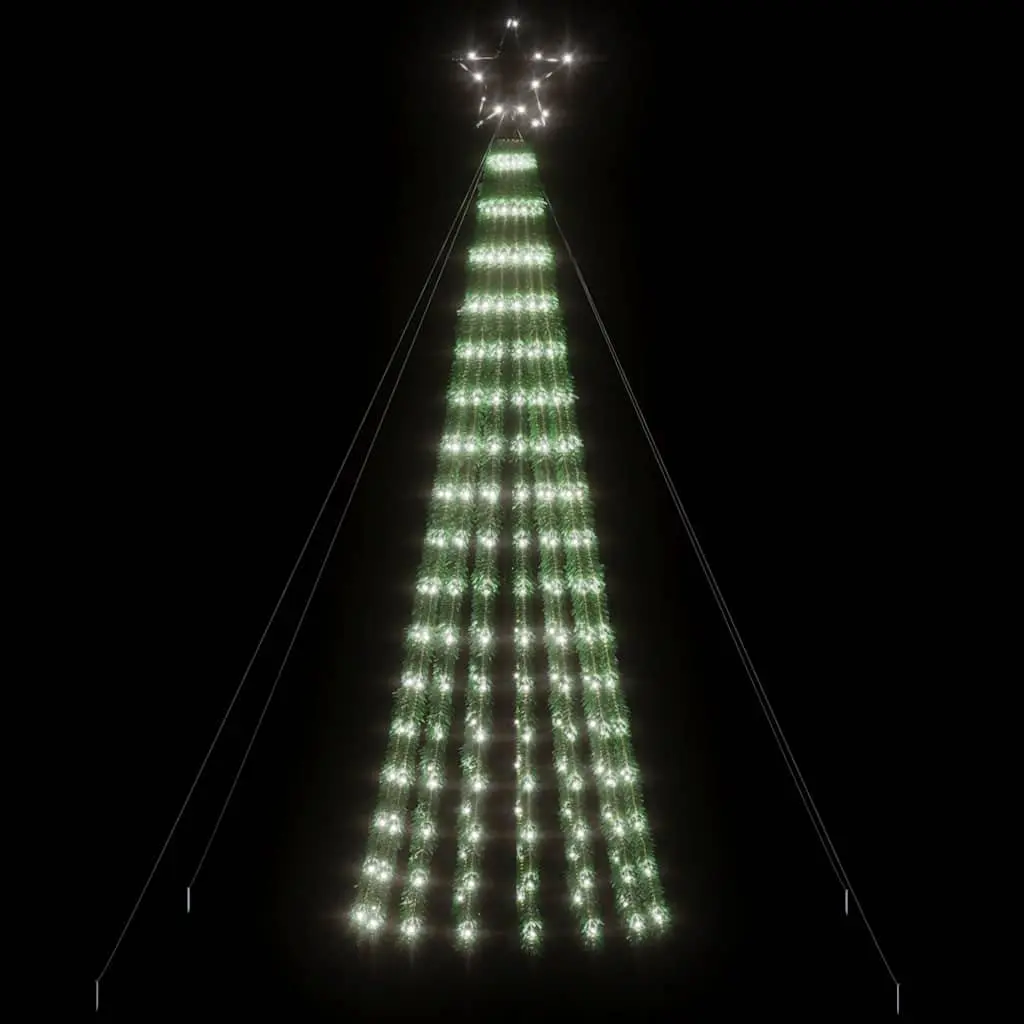 LED Christmas Tree Indoor Outdoor 180cm Pre-Lit Cool White 275 LEDs