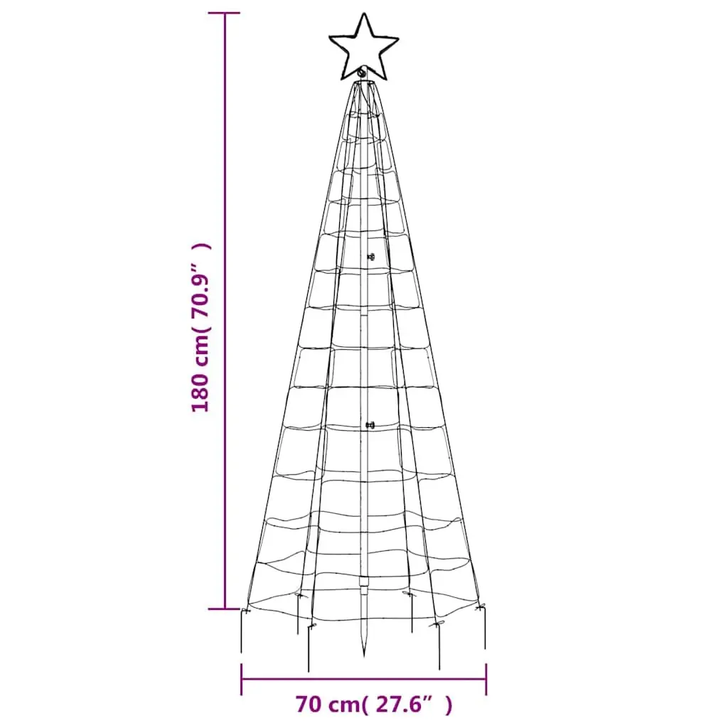 LED Christmas Tree 180cm with 220 Cold White Lights