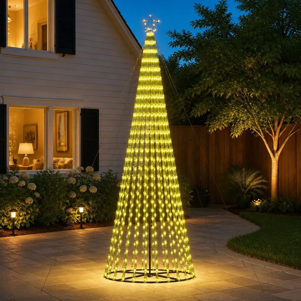 LED Christmas Tree Indoor Outdoor 300cm 688 Warm White Lights 8 Effects