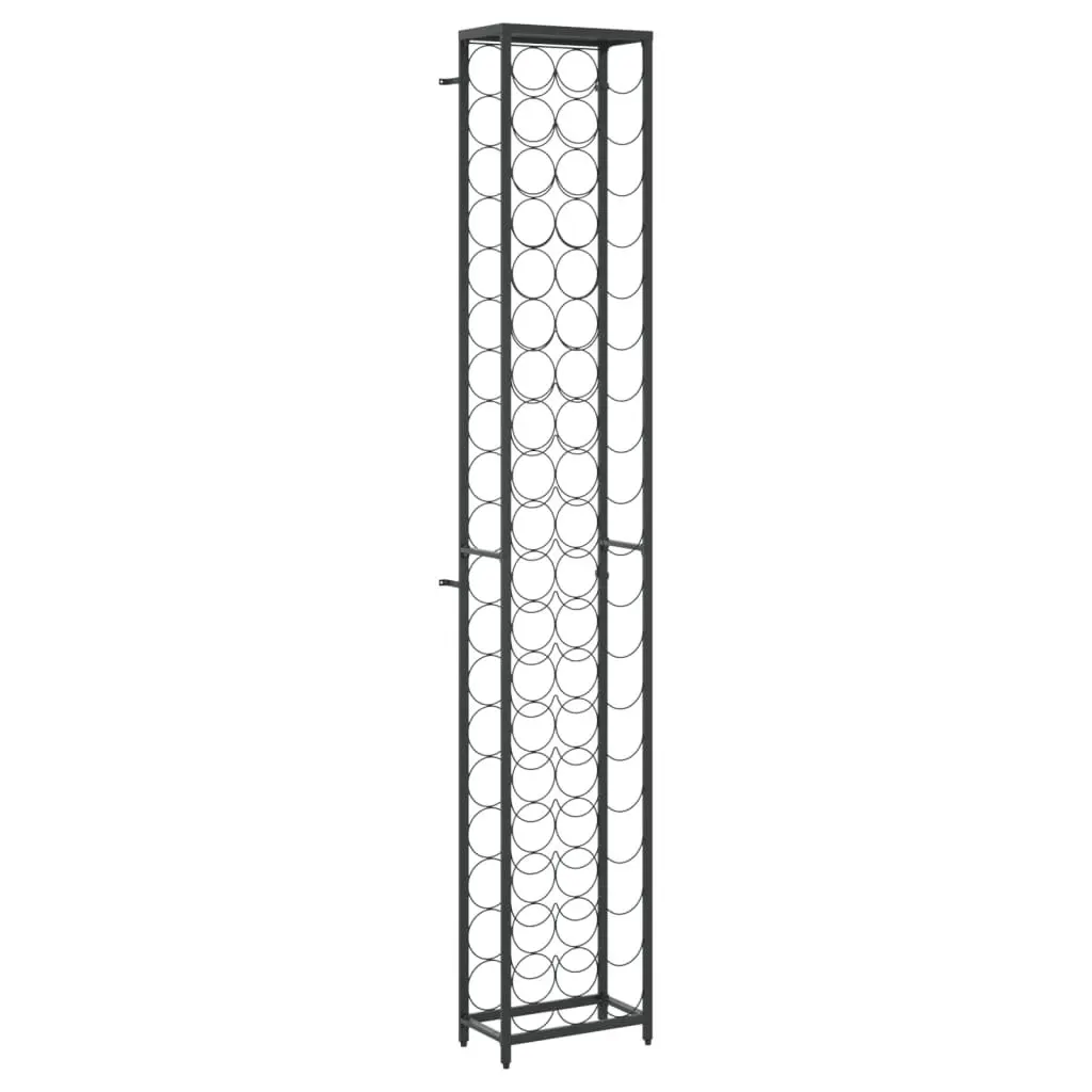 Wine Rack for 57 Bottles Black Wrought Iron Wall Mount Storage Display Stand