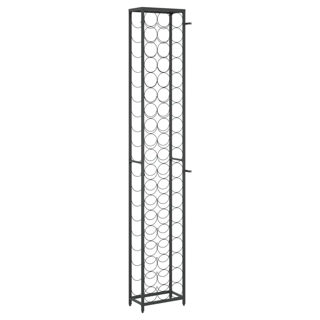 Wine Rack for 57 Bottles Black Wrought Iron Wall Mount Storage Display Stand