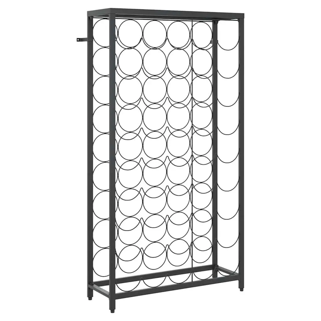 Wine Rack Wall Mount for Kitchen Dining Bar Black Wrought Iron 54 x 18 x 100 cm