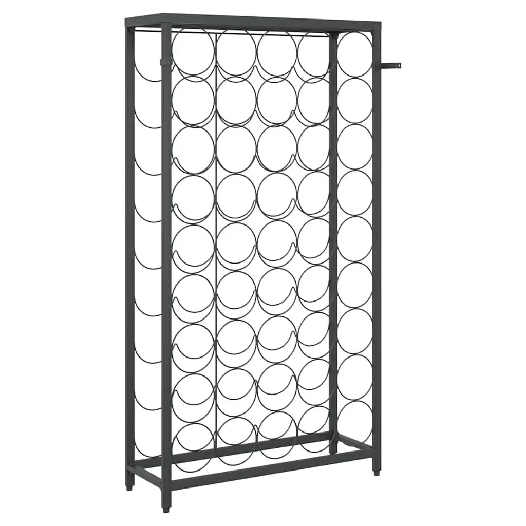Wine Rack Wall Mount for Kitchen Dining Bar Black Wrought Iron 54 x 18 x 100 cm