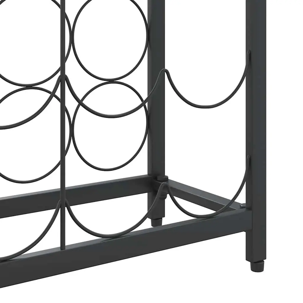 Wine Rack Wall Mount for Kitchen Dining Bar Black Wrought Iron 54 x 18 x 100 cm