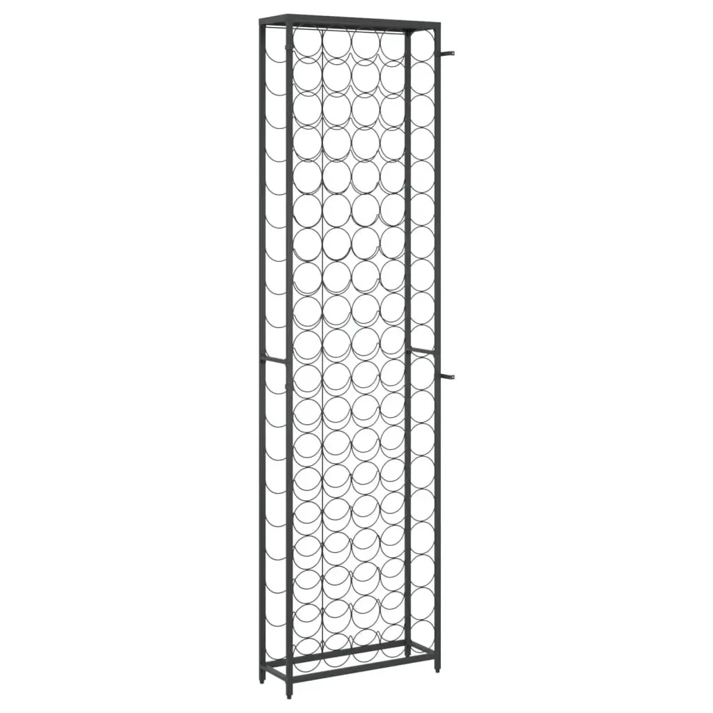 Wine Rack for 95 Bottles Black Wrought Iron Wall Mount Storage Display Stand