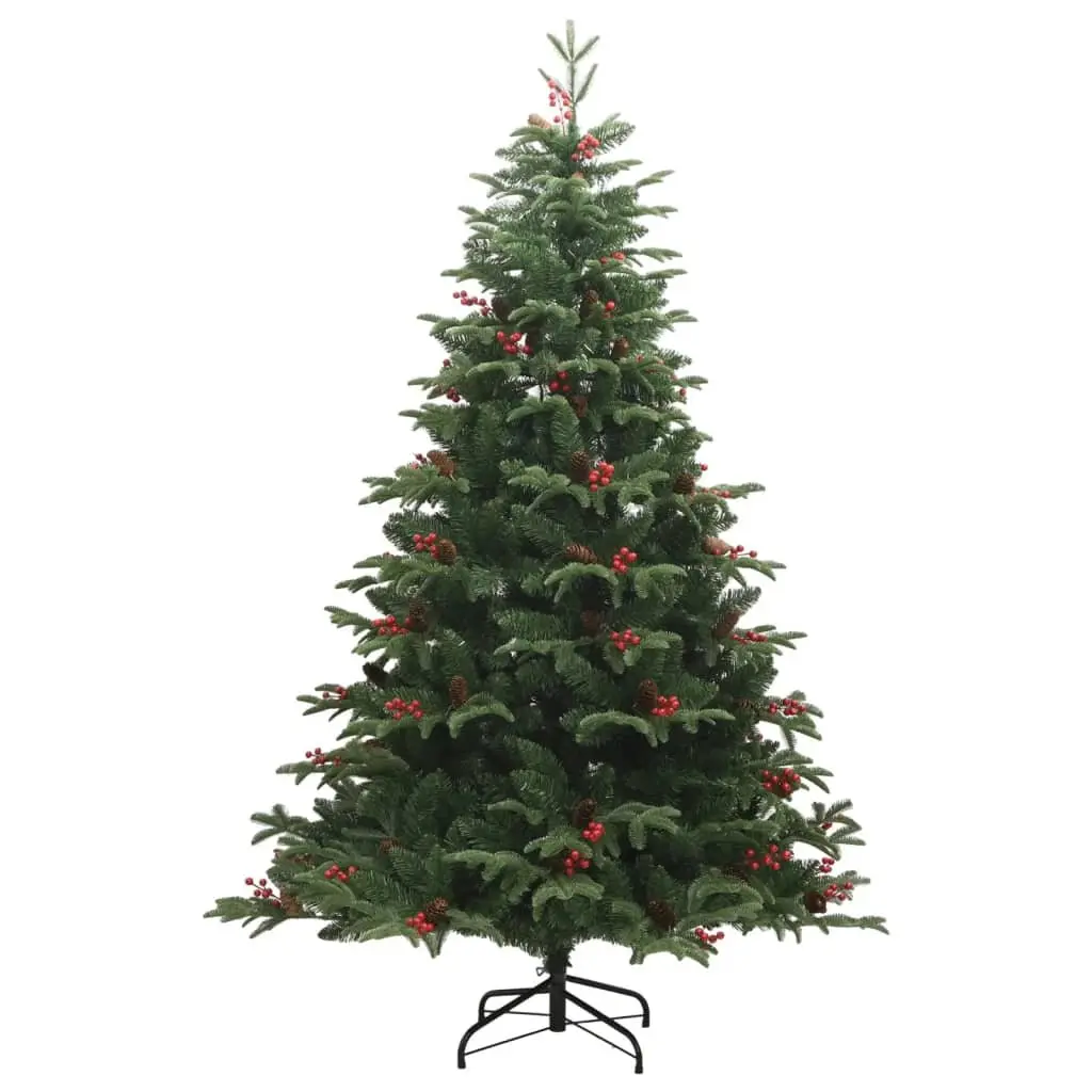 Artificial Christmas Tree for Home 180cm Green with Cones Berries