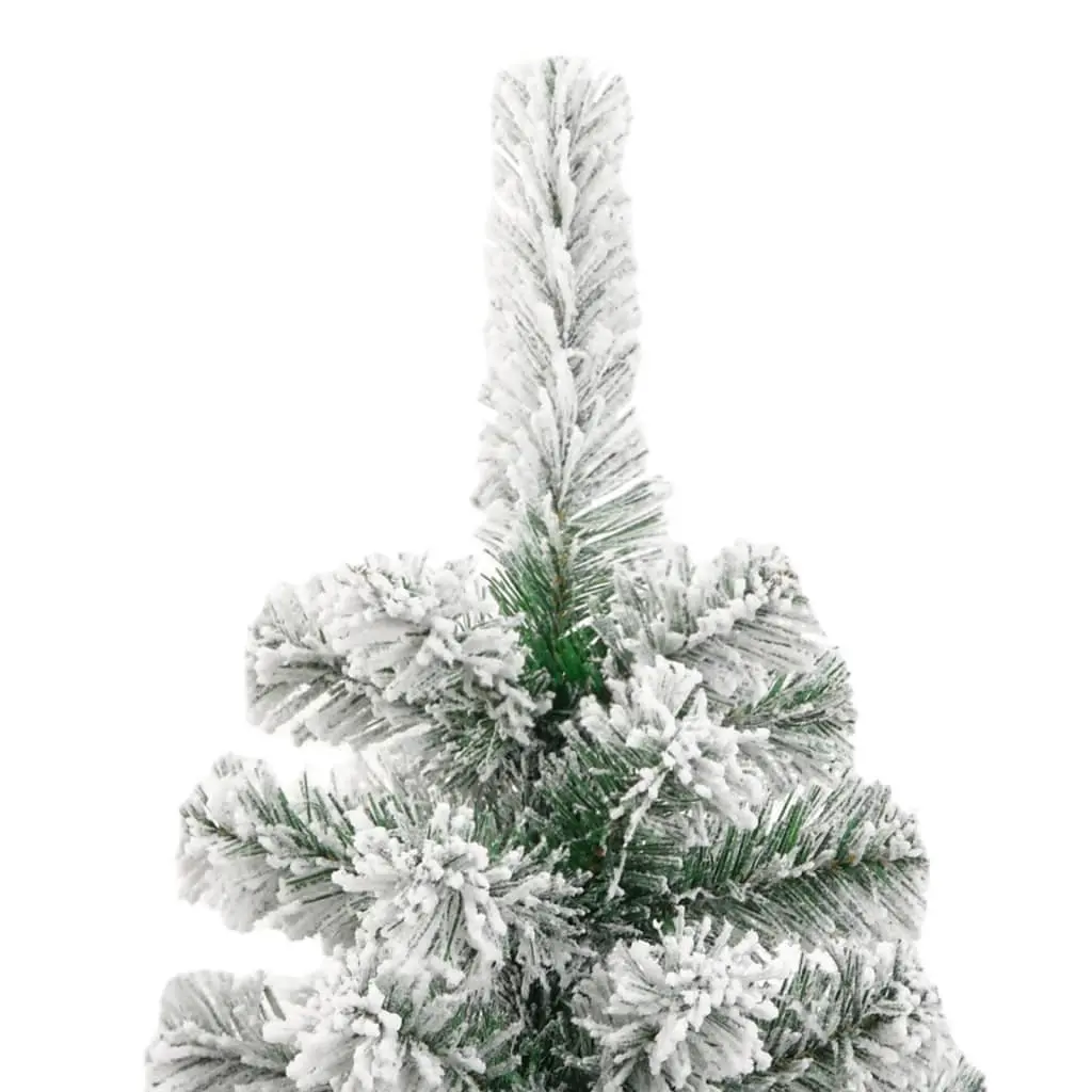 Artificial Christmas Tree 210cm Hinged White Flocked for Holiday Seasonal Decor