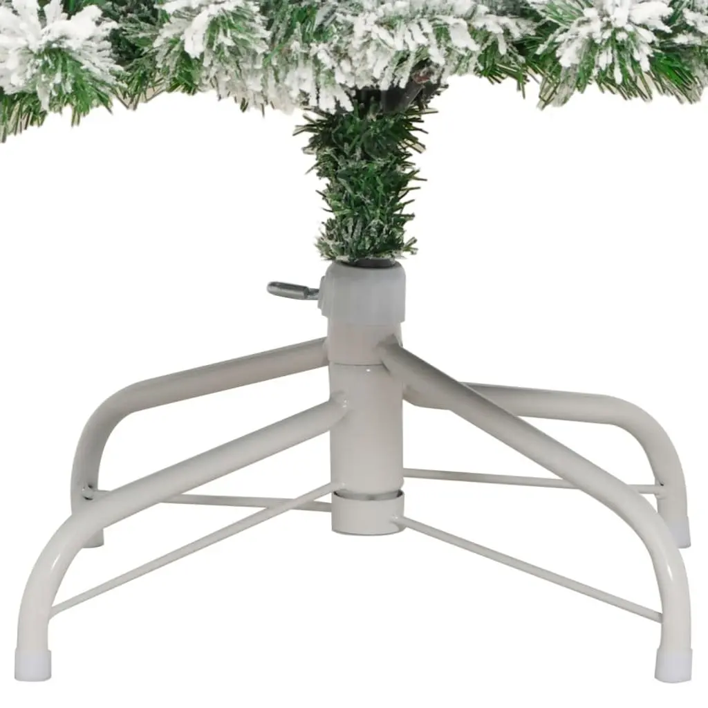 Artificial Christmas Tree 210cm Hinged White Flocked for Holiday Seasonal Decor