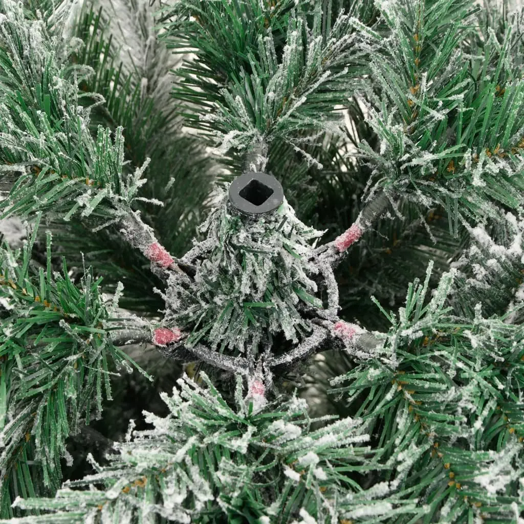 Artificial Christmas Tree 210cm Hinged White Flocked for Holiday Seasonal Decor