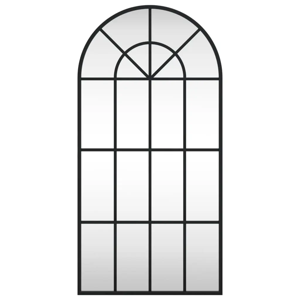 Arch Wall Mirror Black 40x80 cm with Iron Frame
