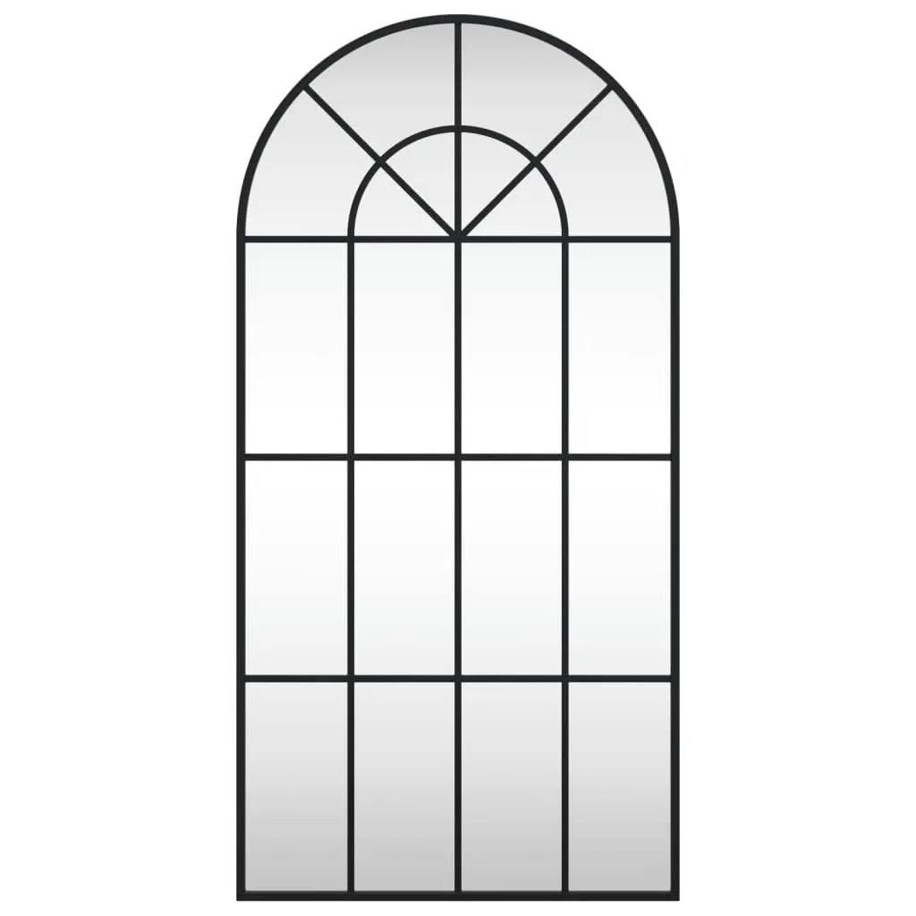 Black Arch Wall Mirror 50x100 cm Iron Frame